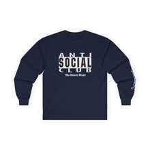 Load image into Gallery viewer, Unisex Long Sleeve Tee - Anti-Social Club, Graphic Shirt, Casual Wear, Gift for Introverts, Unique Style, Trendy Fashion