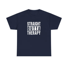 Load image into Gallery viewer, Straight Outta Therapy Unisex Heavy Cotton Tee, Funny Graphic Tee, Humor Shirt, Gift for Mental Health Awareness, Casual Wear, [...]