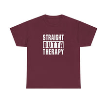Load image into Gallery viewer, Straight Outta Therapy Unisex Heavy Cotton Tee, Funny Graphic Tee, Humor Shirt, Gift for Mental Health Awareness, Casual Wear, [...]