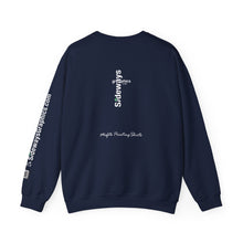 Load image into Gallery viewer, Crewneck Sweatshirt — "How Did We Get Here" Retro Road Sign Graphic