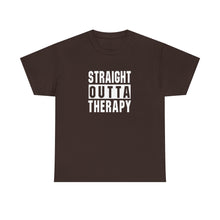 Load image into Gallery viewer, Straight Outta Therapy Unisex Heavy Cotton Tee, Funny Graphic Tee, Humor Shirt, Gift for Mental Health Awareness, Casual Wear, [...]