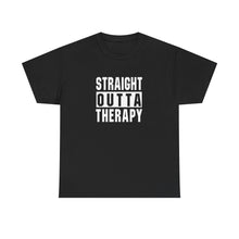 Load image into Gallery viewer, Straight Outta Therapy Unisex Heavy Cotton Tee, Funny Graphic Tee, Humor Shirt, Gift for Mental Health Awareness, Casual Wear, [...]