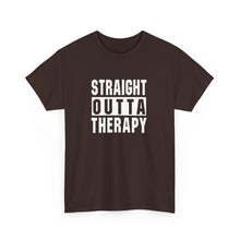 Load image into Gallery viewer, Straight Outta Therapy Unisex Heavy Cotton Tee, Funny Graphic Tee, Humor Shirt, Gift for Mental Health Awareness, Casual Wear, [...]
