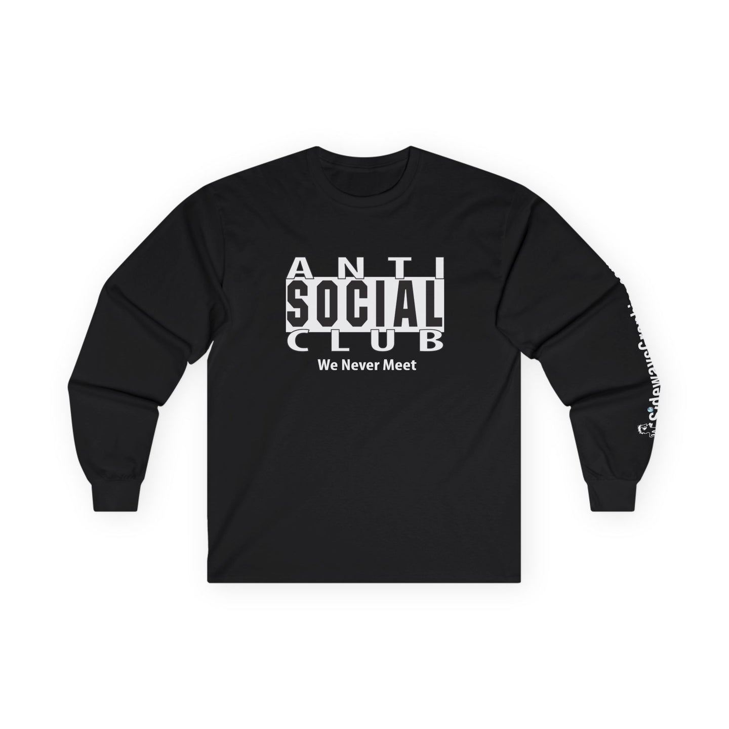 Unisex Long Sleeve Tee - Anti-Social Club, Graphic Shirt, Casual Wear, Gift for Introverts, Unique Style, Trendy Fashion