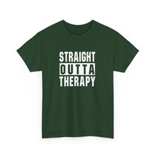 Load image into Gallery viewer, Straight Outta Therapy Unisex Heavy Cotton Tee, Funny Graphic Tee, Humor Shirt, Gift for Mental Health Awareness, Casual Wear, [...]