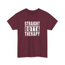 Load image into Gallery viewer, Straight Outta Therapy Unisex Heavy Cotton Tee, Funny Graphic Tee, Humor Shirt, Gift for Mental Health Awareness, Casual Wear, [...]